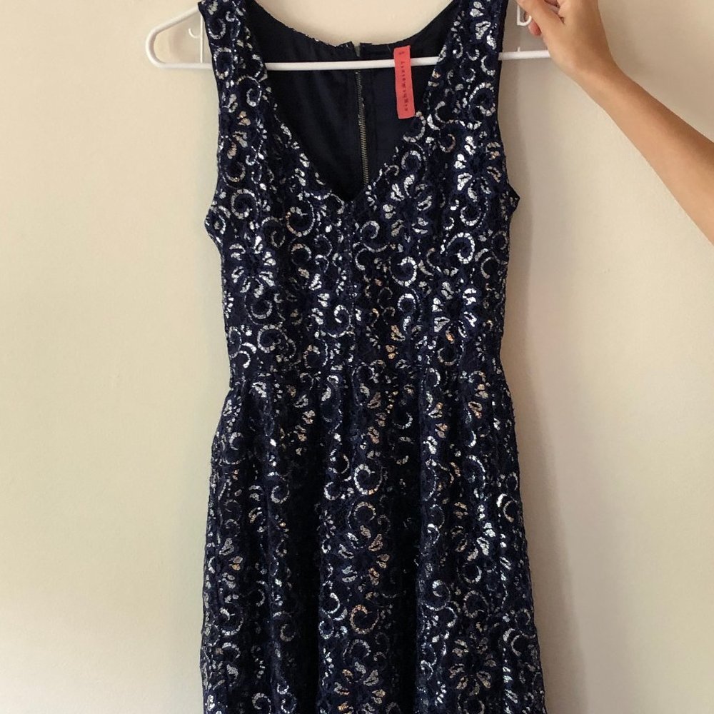 Eight Sixty Navy Sparkle Mini Dress